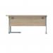 Polaris Right Hand Radial SU Cantilever Desk 1600x1200x730mm Canadian Oak/Silver KF821430 KF821430