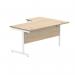 Polaris Left Hand Radial Single Upright Cantilever Desk 1600x1200x730mm Canadian Oak/White KF821440 KF821440