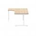 Polaris Left Hand Radial Single Upright Cantilever Desk 1600x1200x730mm Canadian OakWhite KF821440 KF821440