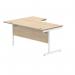 Polaris Right Hand Radial Single Upright Cantilever Desk 1600x1200x730mm Canadian Oak/White KF821450 KF821450