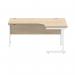 Polaris Right Hand Radial Single Upright Cantilever Desk 1600x1200x730mm Canadian Oak/White KF821450 KF821450