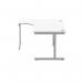 Polaris Left Hand Radial Single Upright Cantilever Desk 1600x1200x730mm Arctic White/Silver KF821460 KF821460