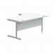 Polaris Left Hand Radial Single Upright Cantilever Desk 1600x1200x730mm Arctic White/Silver KF821460 KF821460