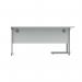 Polaris Left Hand Radial Single Upright Cantilever Desk 1600x1200x730mm Arctic White/Silver KF821460 KF821460