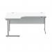 Polaris Left Hand Radial Single Upright Cantilever Desk 1600x1200x730mm Arctic WhiteSilver KF821460 KF821460