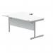 Polaris Right Hand Radial SU Cantilever Desk 1600x1200x730mm Arctic White/Silver KF821470 KF821470