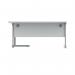 Polaris Right Hand Radial SU Cantilever Desk 1600x1200x730mm Arctic White/Silver KF821470 KF821470