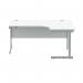 Polaris Right Hand Radial SU Cantilever Desk 1600x1200x730mm Arctic White/Silver KF821470 KF821470