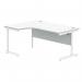 Polaris Left Hand Radial Single Upright Cantilever Desk 1600x1200x730mm Arctic WhiteWhite KF821480 KF821480