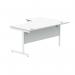 Polaris Left Hand Radial Single Upright Cantilever Desk 1600x1200x730mm Arctic WhiteWhite KF821480 KF821480