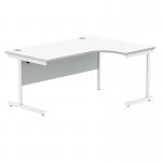 Polaris Right Hand Radial Single Upright Cantilever Desk 1600x1200x730mm Arctic WhiteWhite KF821490 KF821490