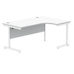 Polaris Right Hand Radial Single Upright Cantilever Desk 1600x1200x730mm Arctic White/White KF821490 KF821490