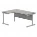 Polaris Left Hand Radial SU Cantilever Desk 1600x1200x730mm Alaskan Grey Oak/Silver KF821500 KF821500