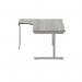 Polaris Left Hand Radial SU Cantilever Desk 1600x1200x730mm Alaskan Grey Oak/Silver KF821500 KF821500