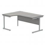 Polaris Left Hand Radial SU Cantilever Desk 1600x1200x730mm Alaskan Grey OakSilver KF821500 KF821500