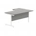 Polaris Left Hand Radial SU Cantilever Desk 1600x1200x730mm Alaskan Grey Oak/White KF821520 KF821520