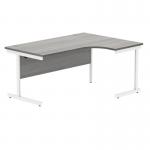 Polaris Right Hand Radial SU Cantilever Desk 1600x1200x730mm Alaskan Grey Oak/White KF821530 KF821530