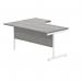 Polaris Right Hand Radial SU Cantilever Desk 1600x1200x730mm Alaskan Grey Oak/White KF821530 KF821530