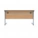 Polaris Rectangular Single Upright Cantilever Desk 1400x600x730mm Norwegian BeechSilver KF821550 KF821550