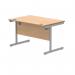 Polaris Rectangular Single Upright Cantilever Desk 1200x800x730mm Norwegian Beech/Silver KF821570 KF821570