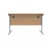 Polaris Rectangular Single Upright Cantilever Desk 1200x800x730mm Norwegian Beech/Silver KF821570 KF821570