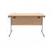 Polaris Rectangular Single Upright Cantilever Desk 1200x800x730mm Norwegian Beech/Silver KF821570 KF821570