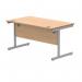 Polaris Rectangular Single Upright Cantilever Desk 1400x800x730mm Norwegian BeechSilver KF821580 KF821580