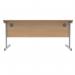 Polaris Rectangular Single Upright Cantilever Desk 1600x800x730mm Norwegian Beech/Silver KF821590 KF821590