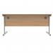 Polaris Rectangular Single Upright Cantilever Desk 1600x800x730mm Norwegian BeechSilver KF821590 KF821590