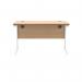 Polaris Rectangular Single Upright Cantilever Desk 1200x600x730mm Norwegian Beech/White KF821600 KF821600