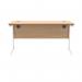 Polaris Rectangular Single Upright Cantilever Desk 1400x600x730mm Norwegian BeechWhite KF821610 KF821610