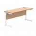 Polaris Rectangular Single Upright Cantilever Desk 1600x600x730mm Norwegian Beech/White KF821620 KF821620