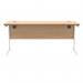 Polaris Rectangular Single Upright Cantilever Desk 1600x600x730mm Norwegian Beech/White KF821620 KF821620