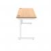Polaris Rectangular Single Upright Cantilever Desk 1600x600x730mm Norwegian BeechWhite KF821620 KF821620