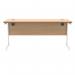 Polaris Rectangular Single Upright Cantilever Desk 1600x600x730mm Norwegian BeechWhite KF821620 KF821620