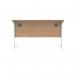 Polaris Rectangular Single Upright Cantilever Desk 1200x800x730mm Norwegian Beech/White KF821630 KF821630