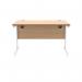 Polaris Rectangular Single Upright Cantilever Desk 1200x800x730mm Norwegian Beech/White KF821630 KF821630