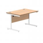 Polaris Rectangular Single Upright Cantilever Desk 1200x800x730mm Norwegian BeechWhite KF821630 KF821630