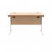 Polaris Rectangular Single Upright Cantilever Desk 1200x800x730mm Norwegian BeechWhite KF821630 KF821630