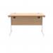 Polaris Rectangular Single Upright Cantilever Desk 1200x800x730mm Norwegian BeechWhite KF821630 KF821630