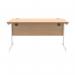 Polaris Rectangular Single Upright Cantilever Desk 1400x800x730mm Norwegian BeechWhite KF821640 KF821640