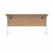 Polaris Rectangular Single Upright Cantilever Desk 1400x800x730mm Norwegian BeechWhite KF821640 KF821640