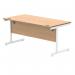 Polaris Rectangular Single Upright Cantilever Desk 1600x800x730mm Norwegian Beech/White KF821650 KF821650