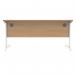 Polaris Rectangular Single Upright Cantilever Desk 1600x800x730mm Norwegian Beech/White KF821650 KF821650