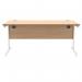 Polaris Rectangular Single Upright Cantilever Desk 1600x800x730mm Norwegian Beech/White KF821650 KF821650