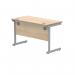 Polaris Rectangular Single Upright Cantilever Desk 1200x600x730mm Canadian Oak/Silver KF821660 KF821660