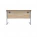 Polaris Rectangular Single Upright Cantilever Desk 1200x600x730mm Canadian Oak/Silver KF821660 KF821660