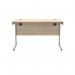 Polaris Rectangular Single Upright Cantilever Desk 1200x600x730mm Canadian OakSilver KF821660 KF821660