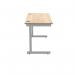 Polaris Rectangular Single Upright Cantilever Desk 1200x600x730mm Canadian OakSilver KF821660 KF821660