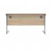 Polaris Rectangular Single Upright Cantilever Desk 1400x600x730mm Canadian Oak/Silver KF821670 KF821670